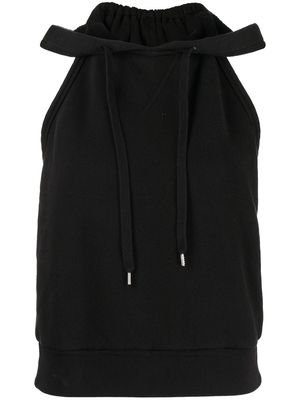 Nº21 open-back cotton hoodie - Black