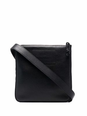 Emporio Armani logo-embossed messenger bag - Black