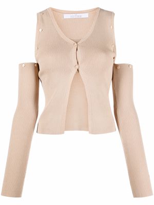 Rokh cut-out knitted cardigan - Neutrals