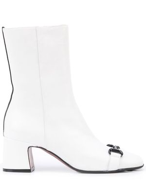 Madison.Maison horsebit leather boots - White