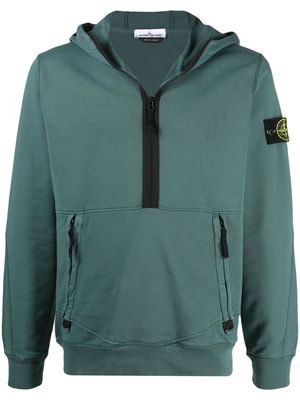 Stone Island logo-patch hoodies - Green