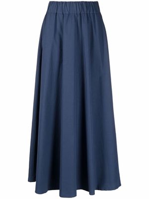 Malo elasticated-waist midi skirt - Blue