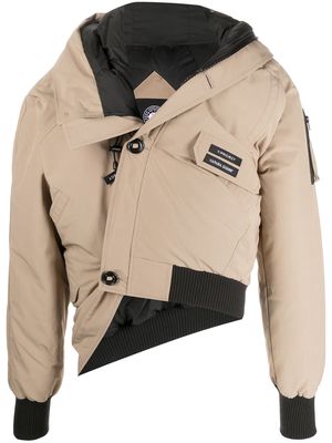 Y/Project off-centre buttoned up down jacket - Brown