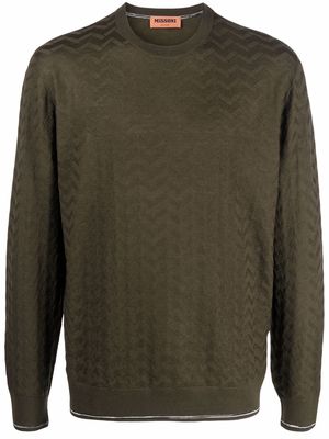 Missoni chevron-knit wool jumper - Green