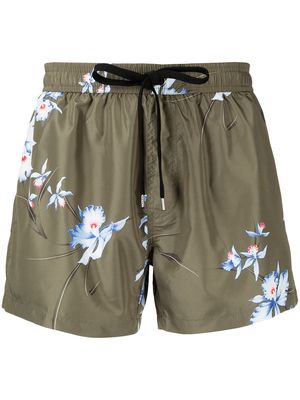 Nº21 floral pattern swimming shorts - Green
