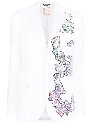 Antonio Marras floral-patchwork single-breasted blazer - White