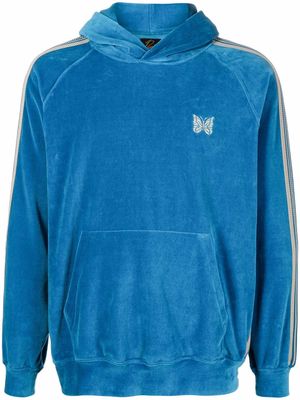 Needles butterfly-embroidered hoodie - Blue
