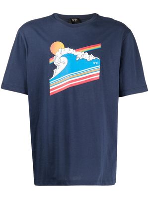 Nº21 sun wave graphic print T-shirt - Blue