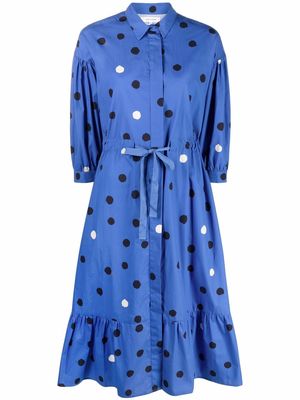 Chinti and Parker polka-dot midi shirt dress - Blue