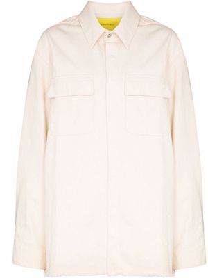 Marques'Almeida frayed-edge oversized denim shirt - White
