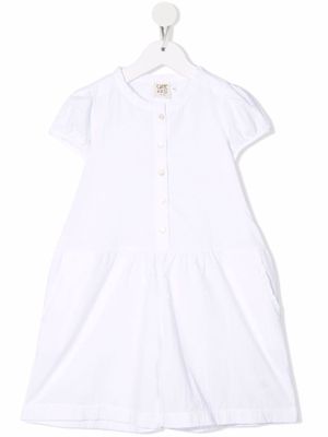 Caffe' D'orzo flared short-sleeved playsuit - White