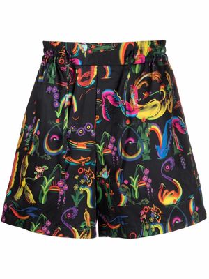 Opening Ceremony all-over alphabet print shorts - Black