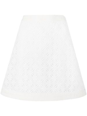 Giambattista Valli floral-crochet mini skirt - White