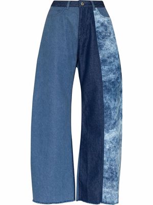 Marques'Almeida panelled barrel-leg jeans - Blue