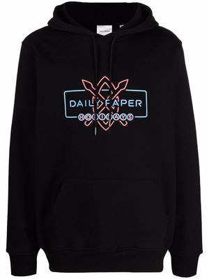 Daily Paper Holidays logo-print pullover hoodie - Black