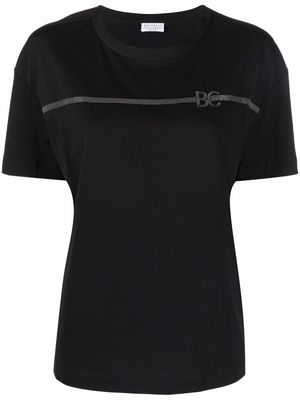 Brunello Cucinelli logo-embroidered cotton T-shirt - Black