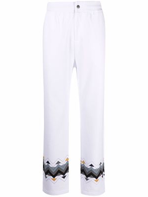 Missoni chevron-knit cotton track pants - White