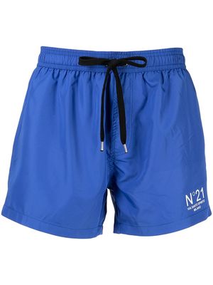 Nº21 logo print swimming shorts - Blue
