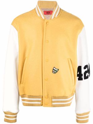 424 logo-detail bomber jacket - Yellow