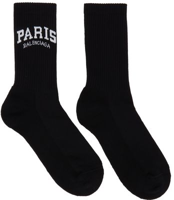 Balenciaga Black 'Paris' Tennis Socks
