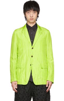 Dries Van Noten SSENSE Exclusive Green Silk Blazer