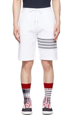 Thom Browne White 4-Bar Shorts