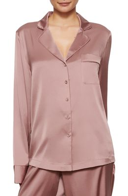 SKIMS Stretch Silk Pajama Top in Rose