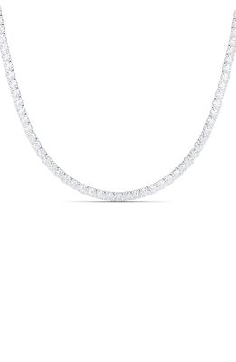 HauteCarat Lab Created Diamond Tennis Necklace in 14K White Gold