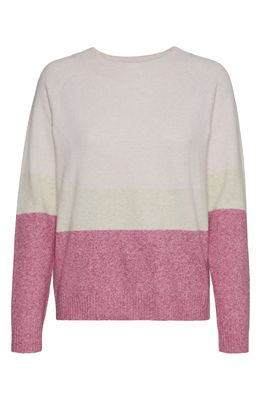 VERO MODA CURVE Doffy Colorblock Recycled Blend Sweater in Pink Parfait