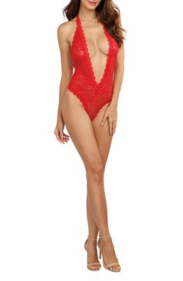Dreamgirl Halter Lace Teddy in Red