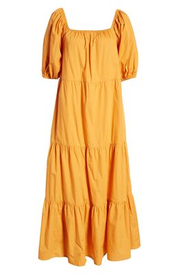 Faithfull the Brand Ronan Midi Dress in Plain Orange