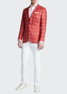 Men's Windowpane Cashmere-Blend Sport Jacket