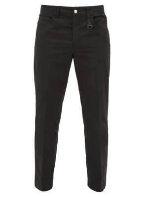 5 Moncler Craig Green - Logo-tab Cotton-blend Twill Straight-leg Trousers - Mens - Black