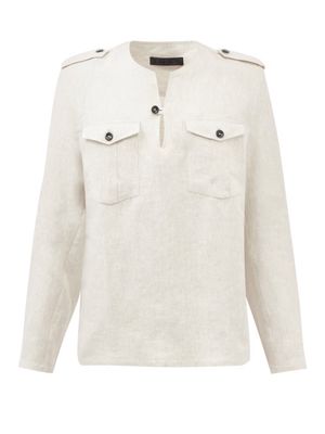 3man - Buttoned Cotton Shirt - Mens - Ivory