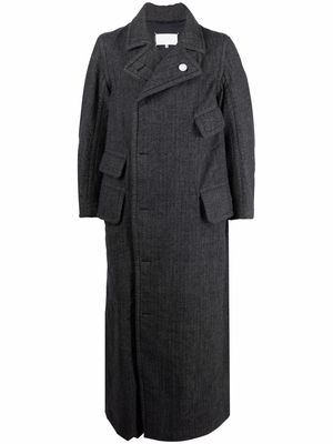 Maison Margiela double-breasted stripe-pattern coat - Grey