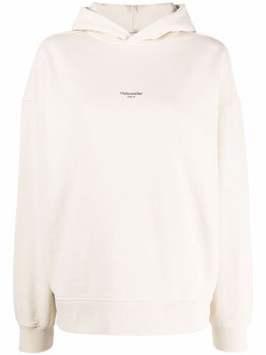 Holzweiler logo-print recycled-cotton hoodie - Neutrals