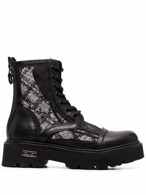 Cult panelled leather boots - Black