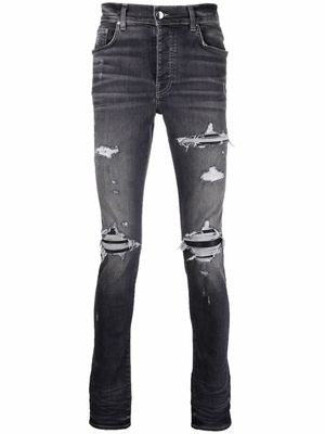 AMIRI distressed denim skinny jeans - Grey