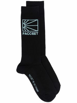 PACCBET intarsia-knit ankle socks - Black