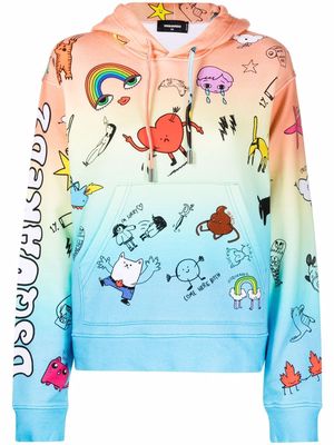 Dsquared2 graphic-print hoodie - Blue