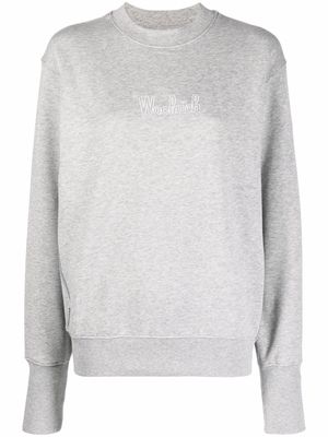 Woolrich logo-embroidered organic cotton sweatshirt - Grey