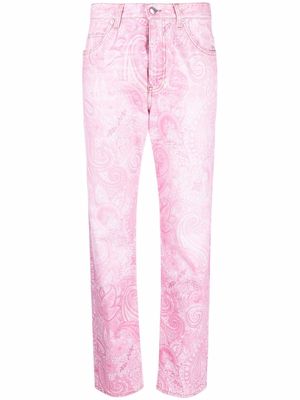 ETRO paisley-print straight-leg jeans - Pink