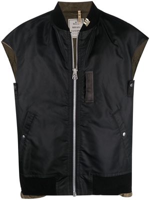 Maison Mihara Yasuhiro reversible sleeveless bomber jacket - Black