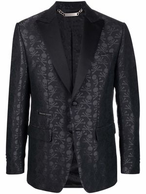 Philipp Plein skull-print single-breasted suit jacket - Black