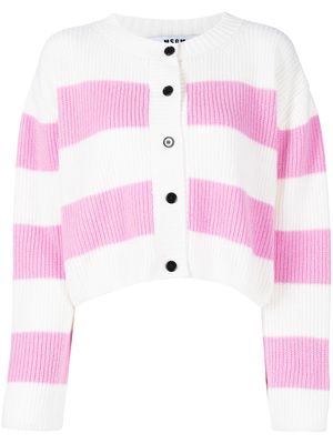 MSGM button-up stripe knit cardigan - White