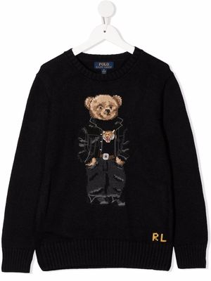 Ralph Lauren Kids Polo Bear intarsia-knit jumper - Black