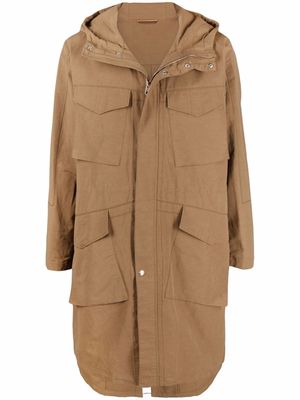 PAUL SMITH single-breasted hooded parka - Neutrals