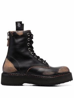R13 single-stack leather boots - Black