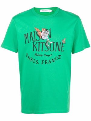 Maison Kitsuné Royal News logo-print T-shirt - Green
