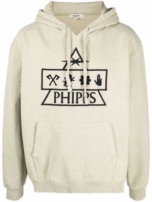 Phipps logo print hoodie - Green